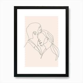 Single Line Drawing Monoline Asthetic Mnimalist Drawing Art Print