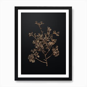 Gold Botanical Atlantic White Cypress on Wrought Iron Black n.0228 Art Print