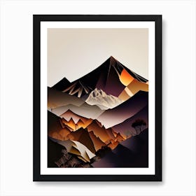 Bromo Tengger Semeru National Park Indonesia Cut Out PaperII Art Print