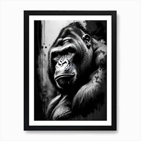 Gorilla Beating Chest Gorillas Graffiti Style 2 Art Print