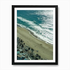 Gold Coast Aerial Drone Image Of Cityscape And Beachscape. Overlooking The Beach And Suburb Houses, Popular Queensland Hotels Art Print