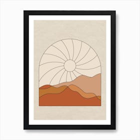Abstract Sun Over Desert Art Print