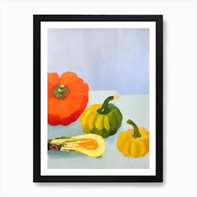 Delicata Squash 2 Tablescape vegetable Art Print