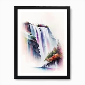 Niagara Falls Of The South, United States Water Colour  (3) Art Print