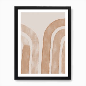 Abstract Lines On Beige Art Print