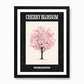 Cherry Blossom Tree Pixel Illustration 1 Poster Art Print