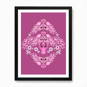 Rhinoceros Beetle, Pink Version Art Print