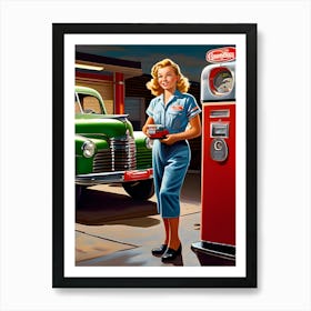 Vintage Gas Station Art Print