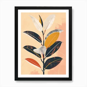 Rubber Plant Minimalist Illustration 4 Art Print