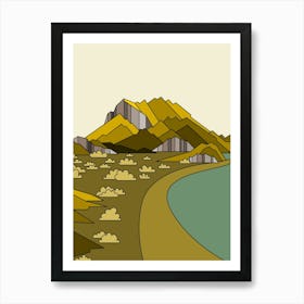 Landscape Nature Beach Mountain Beautiful Rock Water Nature Art Print