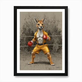 Boxing Kangaroo Art Print