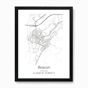 Beacon,United States Minimalist Map Art Print