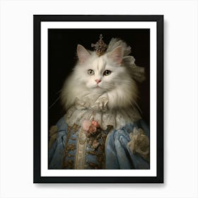 Tudor Style Cat In Medieval Dress 2 Art Print