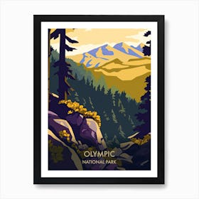 Olympic National Park Travel Poster Matisse Style 3 Art Print