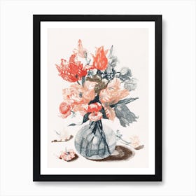 Flowers In A Vase, Johan Teyler Art Print