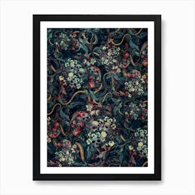 Skulls And Snakes Art Print