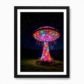 Mushroom At Night 1 Art Print