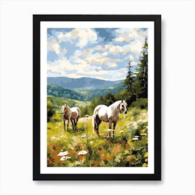 Horses Painting In Appalachian Mountains, Usa 4 Art Print