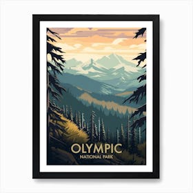 Olympic National Park Vintage Travel Poster 11 Art Print