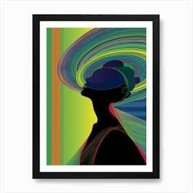 Relaxing , abstract, colourful shadow, artwork print, "Psychedelic Fuss" Art Print