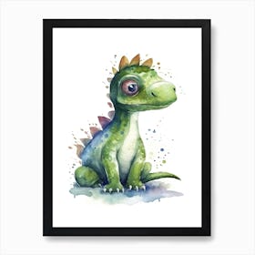 Edmontosaurus Cute Dinosaur Watercolour 3 Art Print