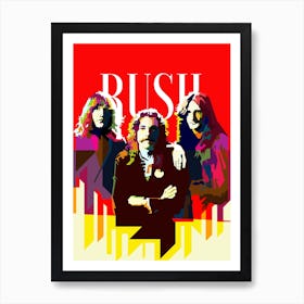 RUSH Progressive Rock Pop Art WPAP Art Print