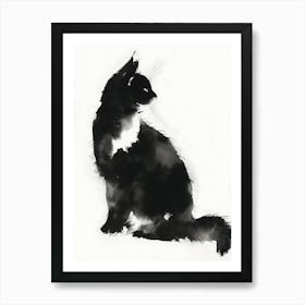 Cat In Ink 1 Art Print