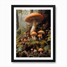 Forest Mushrooms 3 Art Print