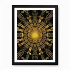 Abstract Golden Circle Art Print