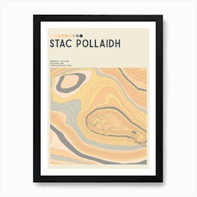 Stac Pollaidh Scotland Topographic Contour Map Art Print