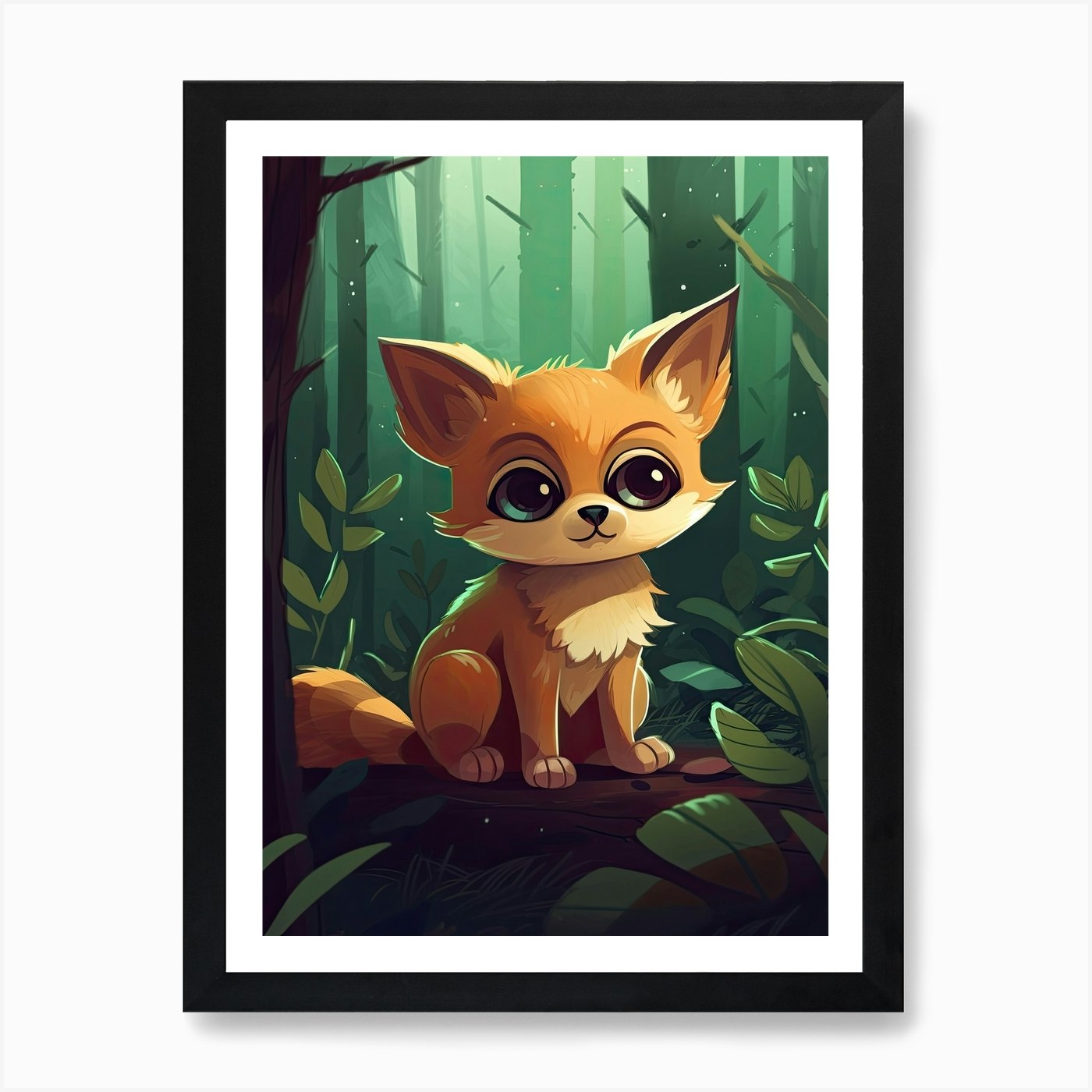Wall Art Print, cute tiny fox.