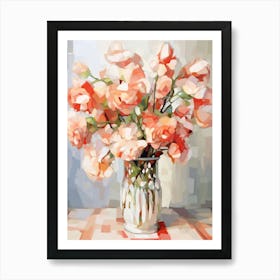 Sweet Pea, Flower Still Life Painting 3 Dreamy Art Print