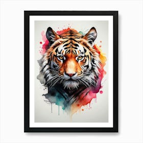 Tiger Watercolor Painting Art Print