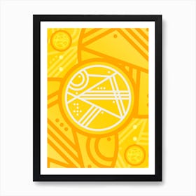 Geometric Abstract Glyph in Happy Yellow and Orange n.0083 Art Print