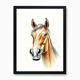 Horse Head Watercolor Art Print