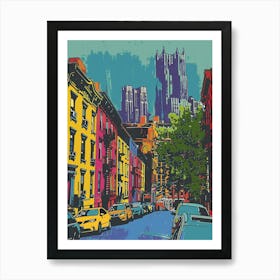 St George New York Colourful Silkscreen Illustration 3 Art Print