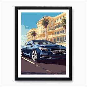 A Buick Regal In French Riviera Car Illustration 3 Art Print