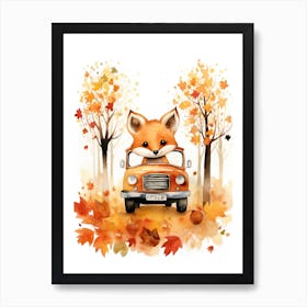 Cute Autumn Fall Scene 43 Art Print