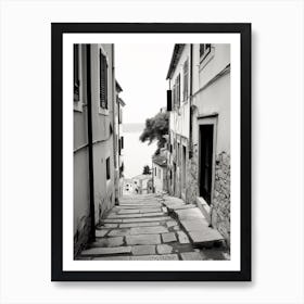 Rovinj, Croatia, Black And White Old Photo 2 Art Print