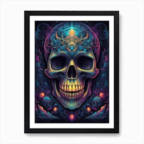 Psychedelic Skull 1 Art Print