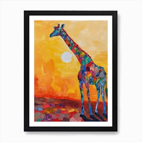 Colourful Giraffe Portrait 1 Art Print