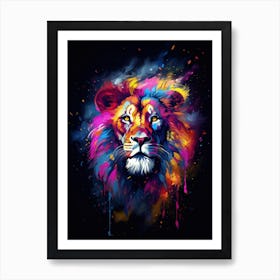 Lion color painting Art Print