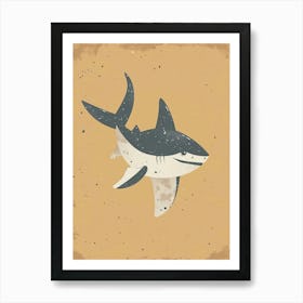 Shark With Mocha Background Art Print