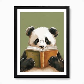 Giant Panda Reading Storybook Illustration 2 Art Print