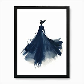 Chinese Woman In Blue Dress Art Print