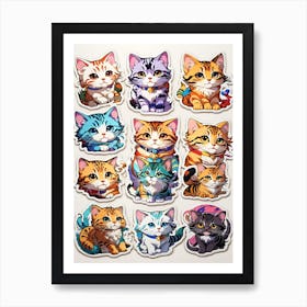 Cute smal cats Art Print