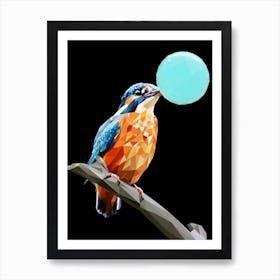 Low Poly Kingfisher Art Print