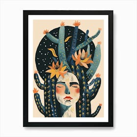 Queen Of The Night Cactus Minimalist 2 Art Print