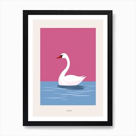 Minimalist Swan 2 Bird Poster Art Print
