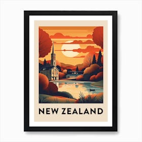 Vintage Travel Poster New Zealand 2 Art Print